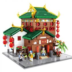 PanlosBrick 610014 Panlos Brick 610014 non  NHÀ NGỌC LỤC BẢO bộ đồ chơi xếp lắp ráp ghép mô hình Chinatown THE CULTURE OF CHINA Khu Phố Tàu 2562 khối