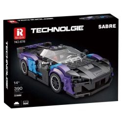 REOBRIX 678 non  THANH KIẾM MCLAREN bộ đồ chơi xếp lắp ráp ghép mô hình Speed Champions Racing Cars MCLAREN SABRE Đua Xe Công Thức 390 khối