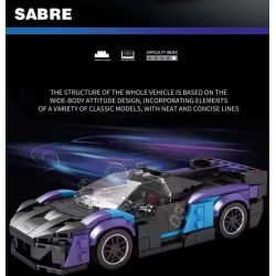 REOBRIX 678 non  THANH KIẾM MCLAREN bộ đồ chơi xếp lắp ráp ghép mô hình Speed Champions Racing Cars MCLAREN SABRE Đua Xe Công Thức 390 khối