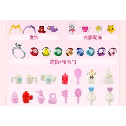 Enlighten 34014 Qman 34014 non  YUNA HỘP TRANG ĐIỂM KIM CƯƠNG SYMPHONY bộ đồ chơi xếp lắp ráp ghép mô hình Girl Con Gái