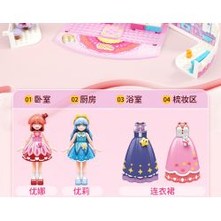 Enlighten 34014 Qman 34014 non  YUNA HỘP TRANG ĐIỂM KIM CƯƠNG SYMPHONY bộ đồ chơi xếp lắp ráp ghép mô hình Girl Con Gái