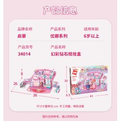 Enlighten 34014 Qman 34014 non  YUNA HỘP TRANG ĐIỂM KIM CƯƠNG SYMPHONY bộ đồ chơi xếp lắp ráp ghép mô hình Girl Con Gái