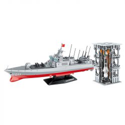 Enlighten 23015 Qman 23015 non  TÀU KHU TRỤC TYPE 055 1:258 tỷ lệ 1:258 bộ đồ chơi xếp lắp ráp ghép mô hình Tactical Espionage Action COMBAT ZONES Chiến Thuật Quân Sự 1721 khối
