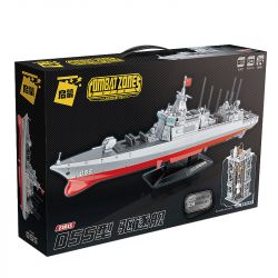 Enlighten 23015 Qman 23015 non  TÀU KHU TRỤC TYPE 055 1:258 tỷ lệ 1:258 bộ đồ chơi xếp lắp ráp ghép mô hình Tactical Espionage Action COMBAT ZONES Chiến Thuật Quân Sự 1721 khối