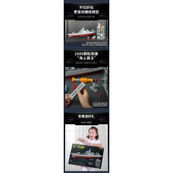 Enlighten 23015 Qman 23015 non  TÀU KHU TRỤC TYPE 055 1:258 tỷ lệ 1:258 bộ đồ chơi xếp lắp ráp ghép mô hình Tactical Espionage Action COMBAT ZONES Chiến Thuật Quân Sự 1721 khối