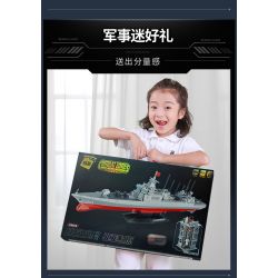 Enlighten 23015 Qman 23015 non  TÀU KHU TRỤC TYPE 055 1:258 tỷ lệ 1:258 bộ đồ chơi xếp lắp ráp ghép mô hình Tactical Espionage Action COMBAT ZONES Chiến Thuật Quân Sự 1721 khối