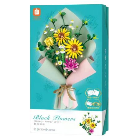 FORANGE FC8308 8308 non  NÓI CHUYỆN NHẸ NHÀNG NGÔN NGỮ ĐẸP bộ đồ chơi xếp lắp ráp ghép mô hình Flowers BLOCK FLOWERS Hoa 439 khối