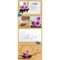 QIZHILE 92007 non  TRĂNG TRÒN HẠNH PHÚC bộ đồ chơi xếp lắp ráp ghép mô hình Flowers BLOOMING FLOWERS AND FULL MOON Hoa