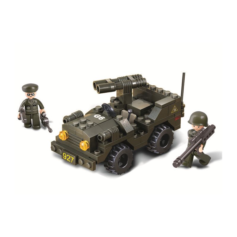 SLUBAN M38-B5800 B5800 5800 M38B5800 38-B5800 non  QUÂN ĐOÀN - XE ĐỊA HÌNH SÚNG KÉP bộ đồ chơi xếp lắp ráp ghép mô hình Military Army Quân Sự Bộ Đội 102 khối