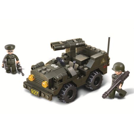 SLUBAN M38-B5800 B5800 5800 M38B5800 38-B5800 non  QUÂN ĐOÀN - XE ĐỊA HÌNH SÚNG KÉP bộ đồ chơi xếp lắp ráp ghép mô hình Military Army Quân Sự Bộ Đội 102 khối