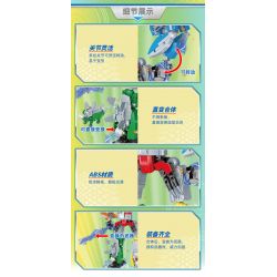 GUDI 40204 non  CHIẾN BINH KHỦNG LONG 5 KẾT HỢP bộ đồ chơi xếp lắp ráp ghép mô hình DINOSAUR GENERAL 434 khối