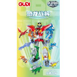 GUDI 40204 non  CHIẾN BINH KHỦNG LONG 5 KẾT HỢP bộ đồ chơi xếp lắp ráp ghép mô hình DINOSAUR GENERAL 434 khối