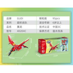 GUDI 40204 non  CHIẾN BINH KHỦNG LONG 5 KẾT HỢP bộ đồ chơi xếp lắp ráp ghép mô hình DINOSAUR GENERAL 434 khối