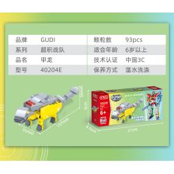 GUDI 40204 non  CHIẾN BINH KHỦNG LONG 5 KẾT HỢP bộ đồ chơi xếp lắp ráp ghép mô hình DINOSAUR GENERAL 434 khối