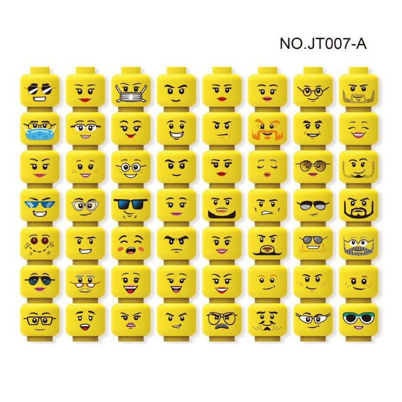 JT007A 007A JT007B 007B non  56 ĐẦU MINIFIGURE bộ đồ chơi xếp lắp ráp ghép mô hình Collectable Minifigures Búp Bê Sưu Tầm