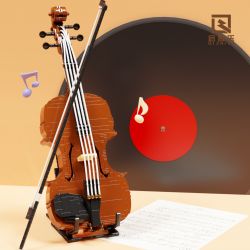 QIZHILE 90025 non  ĐÀN VI Ô LÔNG bộ đồ chơi xếp lắp ráp ghép mô hình Creator Expert VIOLIN Chuyên Gia Sáng Tạo