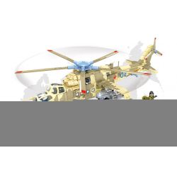 SHENG YUAN SY 1675 non  PHÁO HẠM MI-24 bộ đồ chơi xếp lắp ráp ghép mô hình Military Army SURVIVAL WARFARE MIL MI-24 Quân Sự Bộ Đội 684 khối