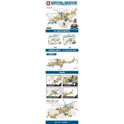 SHENG YUAN SY 1675 non  PHÁO HẠM MI-24 bộ đồ chơi xếp lắp ráp ghép mô hình Military Army SURVIVAL WARFARE MIL MI-24 Quân Sự Bộ Đội 684 khối