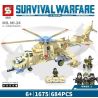 SHENG YUAN SY 1675 non  PHÁO HẠM MI-24 bộ đồ chơi xếp lắp ráp ghép mô hình Military Army SURVIVAL WARFARE MIL MI-24 Quân Sự Bộ Đội 684 khối