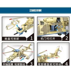 SHENG YUAN SY 1675 non  PHÁO HẠM MI-24 bộ đồ chơi xếp lắp ráp ghép mô hình Military Army SURVIVAL WARFARE MIL MI-24 Quân Sự Bộ Đội 684 khối
