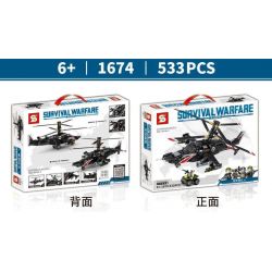 SHENG YUAN SY 1674 non  TRỰC THĂNG CÁ MẬP ĐEN bộ đồ chơi xếp lắp ráp ghép mô hình Military Army SURVIVAL WARFARE CHERNAYA AKULA Quân Sự Bộ Đội 533 khối