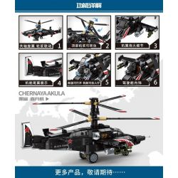 SHENG YUAN SY 1674 non  TRỰC THĂNG CÁ MẬP ĐEN bộ đồ chơi xếp lắp ráp ghép mô hình Military Army SURVIVAL WARFARE CHERNAYA AKULA Quân Sự Bộ Đội 533 khối