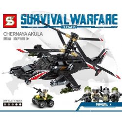 SHENG YUAN SY 1674 non  TRỰC THĂNG CÁ MẬP ĐEN bộ đồ chơi xếp lắp ráp ghép mô hình Military Army SURVIVAL WARFARE CHERNAYA AKULA Quân Sự Bộ Đội 533 khối