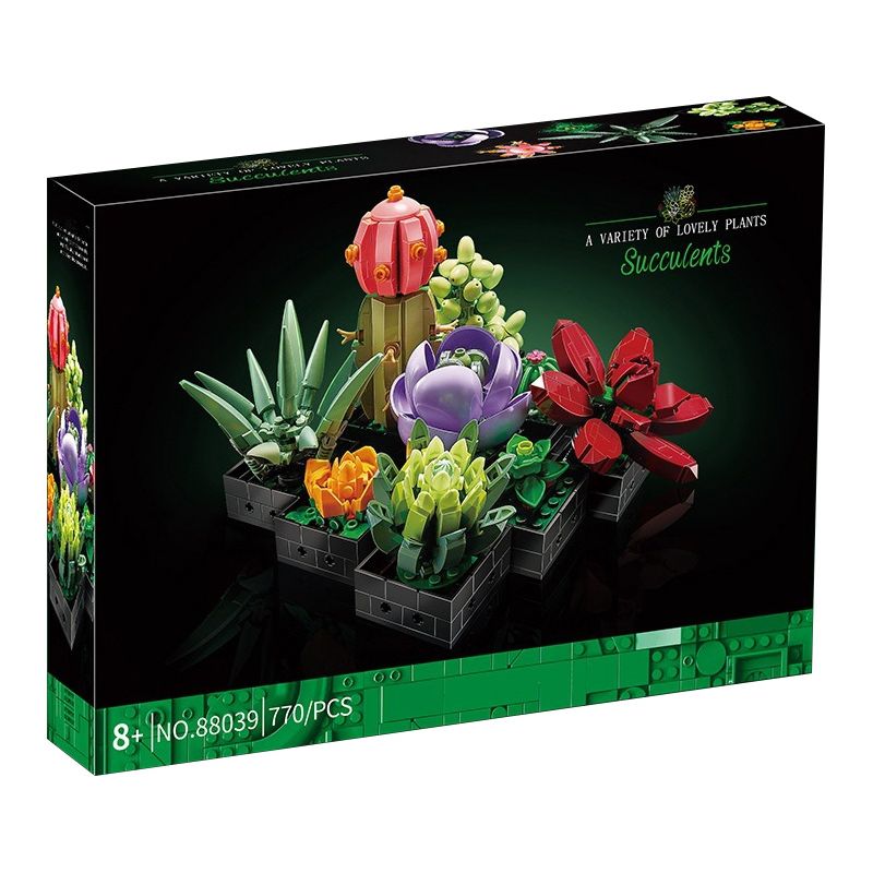 NOT  SUCCULENTS 10309 88039 8806 12399 xếp lắp ráp ghép mô hình MỌNG NƯỚC Icons 771 khối