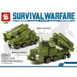 SHENG YUAN SY 1669 non  8 TỔ HỢP TÊN LỬA PHÒNG KHÔNG S300 bộ đồ chơi xếp lắp ráp ghép mô hình Military Army SURVIVAL WARFARE S300 AIR DEFENSE MISSILE Quân Sự Bộ Đội 842 khối