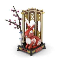 GOBRICKS G2301 2301 non  THỎ ĐỎ THỤY CHI bộ đồ chơi xếp lắp ráp ghép mô hình Chinese Traditional Festivals Lễ Hội Cổ Truyền 350 khối