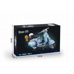 NOT  VESPA 125 10298 65566 P9936 9936 23001 23002 xếp lắp ráp ghép mô hình VESPA 125 XE TAY GA Icons 1106 khối