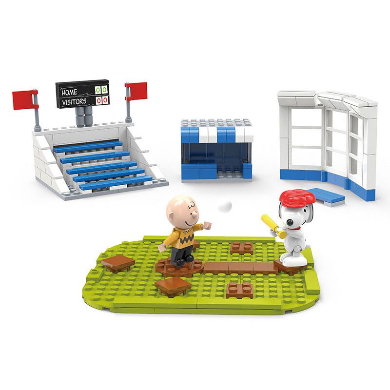 LINOOS LN8062 8062 non  SÂN BÓNG CHÀY bộ đồ chơi xếp lắp ráp ghép mô hình Movie & Game SNOOPY Phim Và Trò Chơi 155 khối