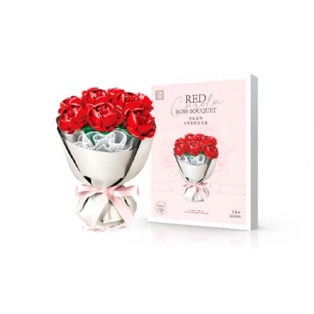 TOP TOY JK26932 26932 non  BÓ HOA HỒNG ĐỎ TRÀNG bộ đồ chơi xếp lắp ráp ghép mô hình RED CAROLA ROSE BOUQUET