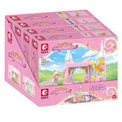 SEMBO 1822 1823 1824 1825 non  MACARON LÂU ĐÀI MỘNG MƠ 4 LOẠI bộ đồ chơi xếp lắp ráp ghép mô hình FAIRY TALE LAND 572 khối