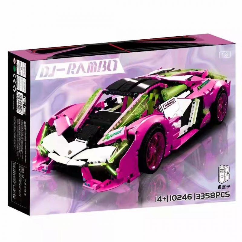 K BOX 10246 10246B non  LAMBORGHINI TERZO MILLENNIO tỷ lệ 1:8 bộ đồ chơi xếp lắp ráp ghép mô hình DJ RAMBO 3358 khối