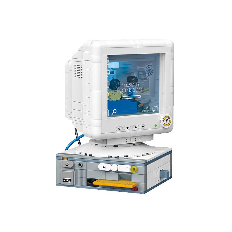 TOP TOY TC1907 1907 non  MÁY TÍNH CỔ ĐIỂN bộ đồ chơi xếp lắp ráp ghép mô hình RETRO DESKTOP
