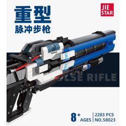 JIESTAR 58023 non  SÚNG TRƯỜNG XUNG HẠNG NẶNG bộ đồ chơi xếp lắp ráp ghép mô hình Gun HEAVY PULSE RIFLE 2283 khối