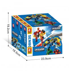 SEMBO 103281 103282 103283 103280 non  IRON MECHA STAR KNIGHT 4 KẾT HỢP bộ đồ chơi xếp lắp ráp ghép mô hình Transformers MECHA OF STEEL Robot Đại Chiến Người Máy Biến Hình 817 khối