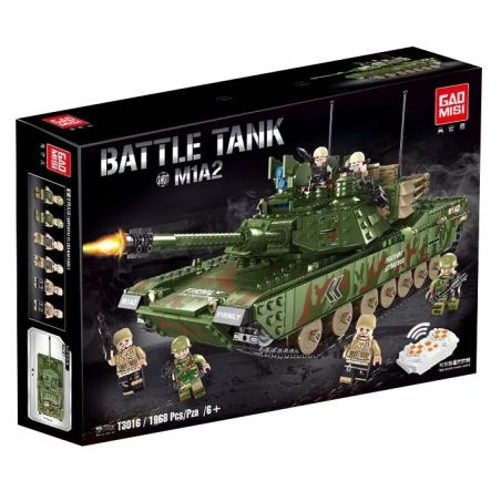 GAOMISI T3016 3016 non  XE TĂNG CHIẾN ĐẤU CHỦ LỰC M1A2 bộ đồ chơi xếp lắp ráp ghép mô hình Military Army BATTLE TANK M1A2 Quân Sự Bộ Đội 1968 khối