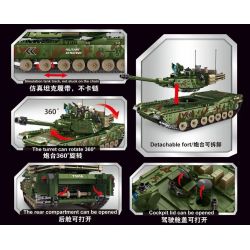 GAOMISI T3016 3016 non  XE TĂNG CHIẾN ĐẤU CHỦ LỰC M1A2 bộ đồ chơi xếp lắp ráp ghép mô hình Military Army BATTLE TANK M1A2 Quân Sự Bộ Đội 1968 khối