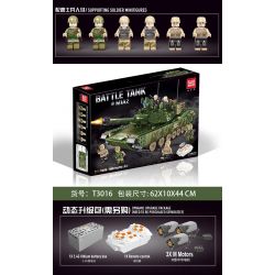 GAOMISI T3016 3016 non  XE TĂNG CHIẾN ĐẤU CHỦ LỰC M1A2 bộ đồ chơi xếp lắp ráp ghép mô hình Military Army BATTLE TANK M1A2 Quân Sự Bộ Đội 1968 khối