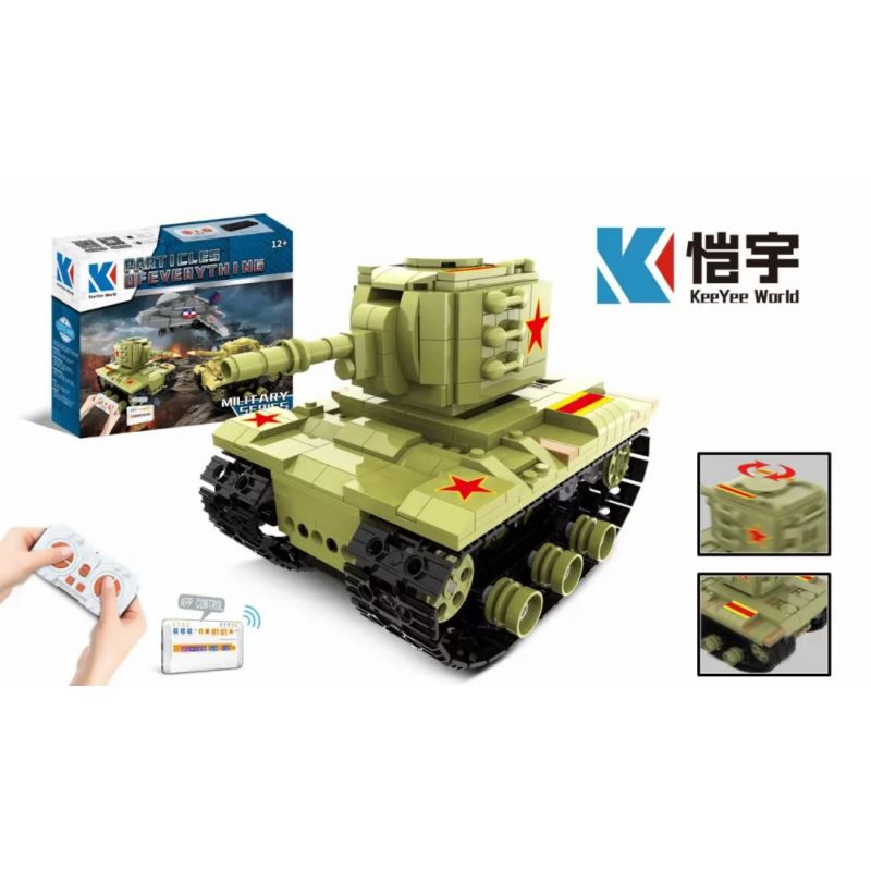 KAIYU K96143 96143 non  XE TĂNG HẠNG NẶNG KV-2 bộ đồ chơi xếp lắp ráp ghép mô hình Military Army KV-2 HEAVY PANZER Quân Sự Bộ Đội 452 khối