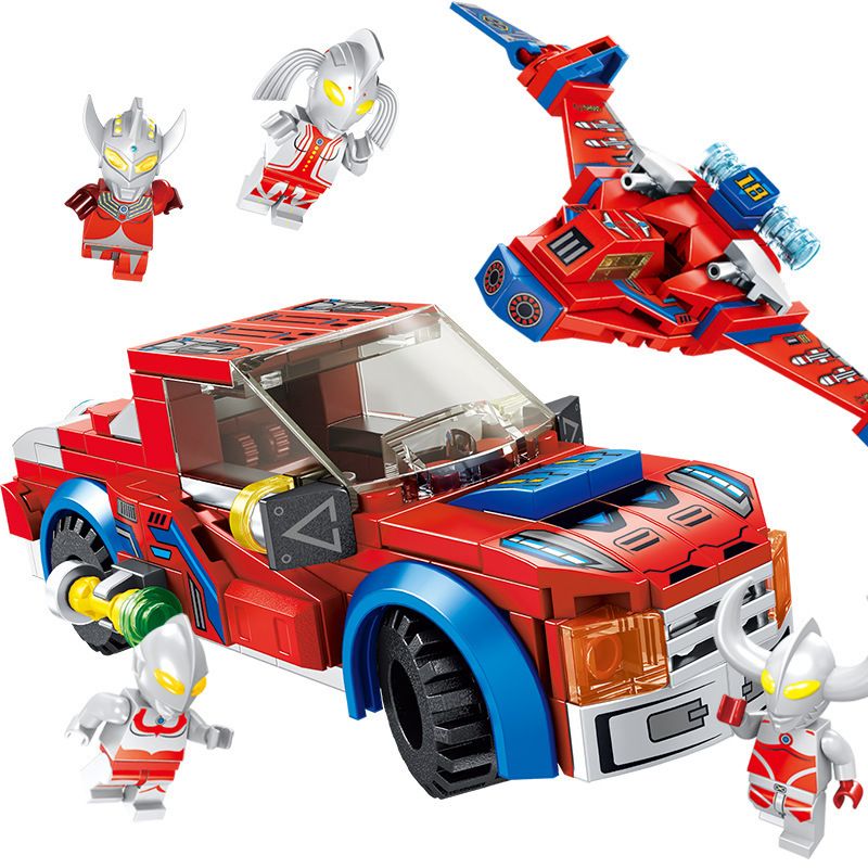 PanlosBrick 690018 Panlos Brick 690018 non  ULTRAMAN 8 TRONG 2 FIGHTER RACING CHASE bộ đồ chơi xếp lắp ráp ghép mô hình Speed Champions Racing Cars Đua Xe Công Thức