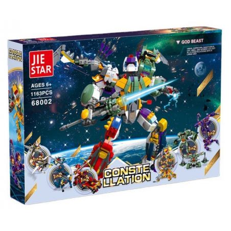 JIESTAR 68002 non  MƯỜI HAI CỖ MÁY BIẾN HÌNH CHÒM SAO (PHẦN 2) 6 CÁCH KẾT HỢP bộ đồ chơi xếp lắp ráp ghép mô hình Military Army CONSTE LLATION GOD BEAST Quân Sự Bộ Đội 1163 khối