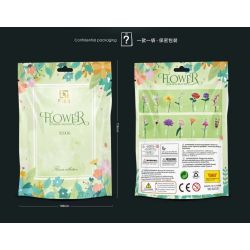 QIZHILE 92006 non  14 LOẠI HOA DAISY FRANGIPANI ADMIRALTY LILY OF THE VALLEY ROSE HYDRANGEA CHERRY BLOSSOM TULIP HORSE ORCHID ASTER PINK POPLAR ANTIRRHINUM OẢI HƯƠNG bộ đồ chơi xếp lắp ráp ghép mô hình Flowers