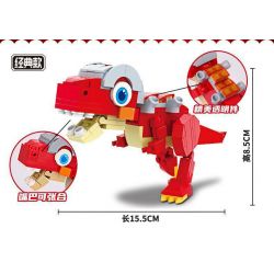 EAKI NBXJ1001 1001 non  XE RỒNG NỔ XINQI TYRANNOSAURUS REX bộ đồ chơi xếp lắp ráp ghép mô hình 136 khối
