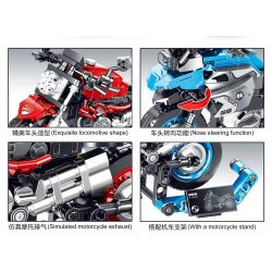 LWCK 80008-1 non  DUCATI MONSTER 821 bộ đồ chơi xếp lắp ráp ghép mô hình Motorcycle Motorbike Xe Hai Bánh 306 khối