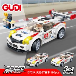 GUDI 10703 10703A 10703B 10703C 10703D non  4 LOẠI XE ĐUA ĐÔ THỊ FENGXING GT ZHUDIAN SUYING VÀ STAR SPEED ​​GT bộ đồ chơi xếp lắp ráp ghép mô hình Racers SPEED RACER Đua Tốc Độ 755 khối