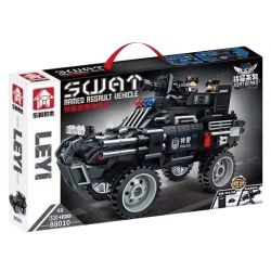LEYI 88010 non  XE TẤN CÔNG VŨ TRANG SWAT bộ đồ chơi xếp lắp ráp ghép mô hình City Thành Phố 520 khối