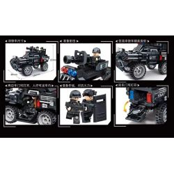 LEYI 88010 non  XE TẤN CÔNG VŨ TRANG SWAT bộ đồ chơi xếp lắp ráp ghép mô hình City Thành Phố 520 khối